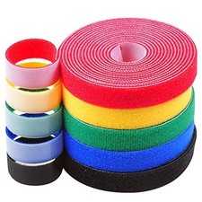 5 Roll Reusable Cable Straps Cable Ties Hook  Loop Nylon Fastening Tape Wire