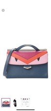 Fendi Demi Jour Monster Satchel Small Blue/Red/White Leather