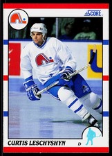 Curtis Leschyshyn, 1990-91 Score American, #92, Quebec Nordiques, RC