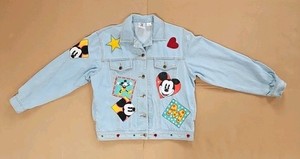 Vintage Mickey & Co. Denim Jacket w/ Patches & Jewels - Size Large