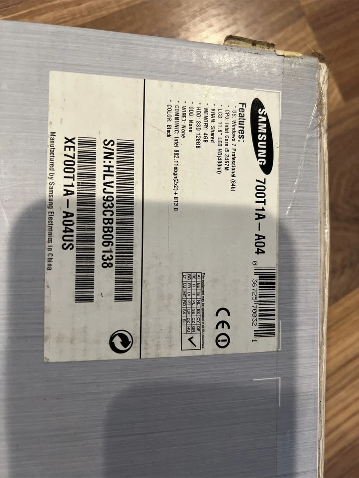 Tablet Samsung Serie 7 Slate XE700T1A 11.6" Windows i5-2467M 4GB 128GB SSD Foto 3 de 4