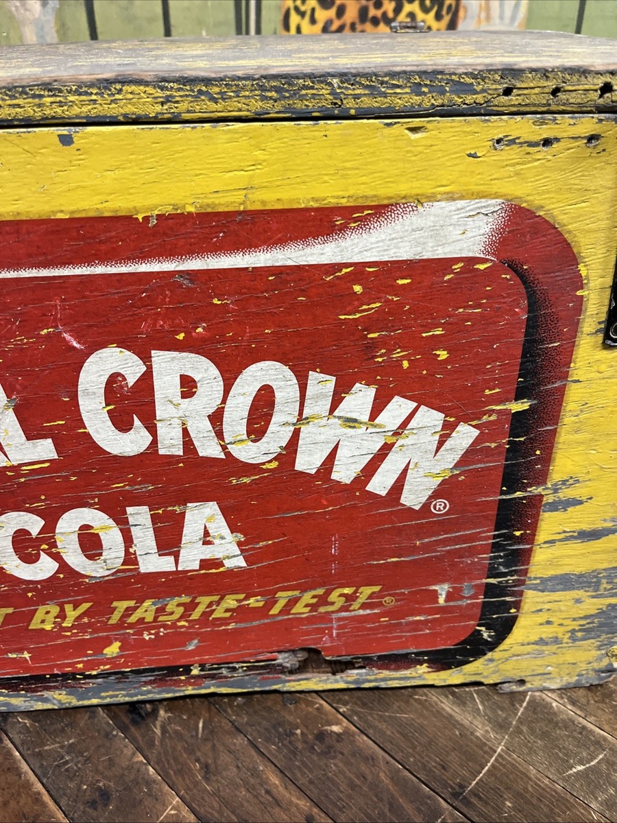 VINTAGE C. 1940 ROYAL CROWN COLA RAILROAD COOLER SIGN COCA COLA