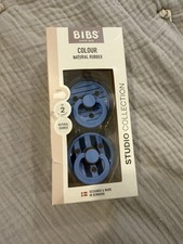 Bibs Studio Collection Blue Pacifiers 2 Pack Size 2 Natural Rubber Round Nipple