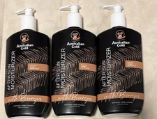 Lot Of 3 Australian Gold After Sun Moisturizer Lotion with Bronzer 16oz New