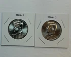2009 P & D UNC Clad Kennedy Half Dollar Set in CB Flips -Free Shipping