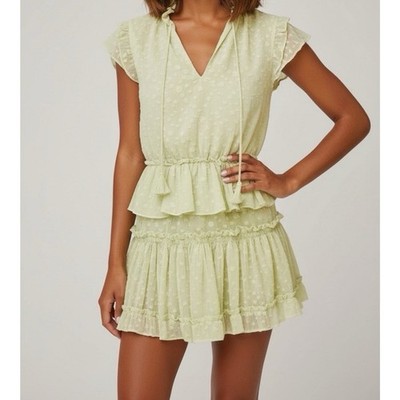 $370 MISA LOS ANGELES Lilian Mini Drews, Honeydew Clip Dot, Large