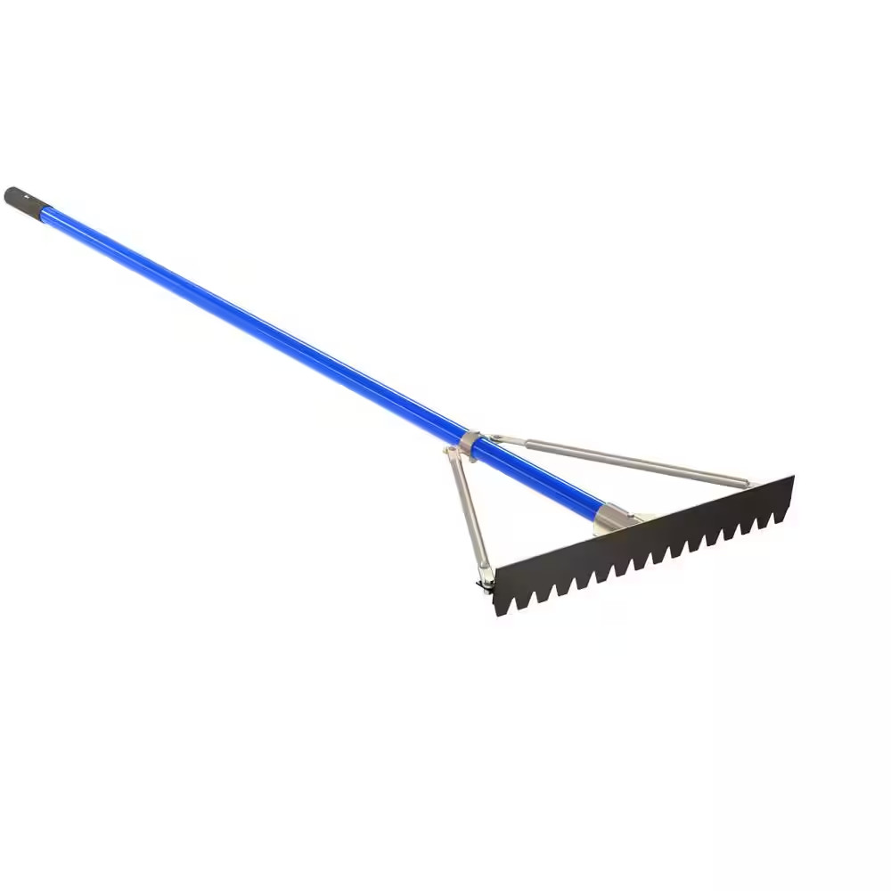 6 Ft. Aluminum Handle 24 In. Blunt Tooth Asphalt Lute Rake