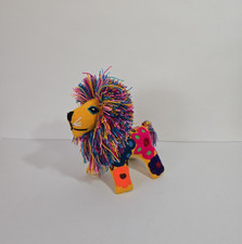 Mexican Folk Art Animal Lion Wool/Felt Figure 8" Tall