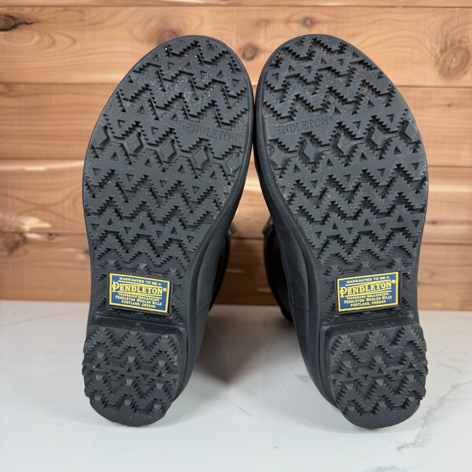 Pendleton Black Geometric Pattern Rubber Rain Boo… - image 7