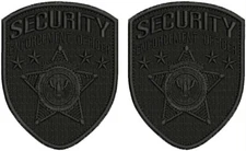 Security enforcement officer 2 Emb Patches 3.75x4.5 Velcr@ On back Black/blk