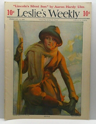 LESLIE'S WEEKLY FEB 11, 1922 VINTAGE MAGAZINE JILL FROST GUY HOFF LINCOLN'S SON
