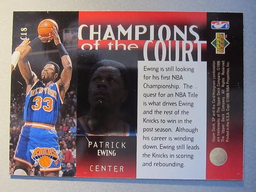 *Rare* 1995-96 SP Championship Champions of the Court #C18 Patrick Ewing - Picture 2 of 2