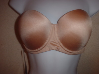 Wacoal 85485 Vintage Bodysuede Strapless Bra 34C Lot of 2 Nude/Black NWT