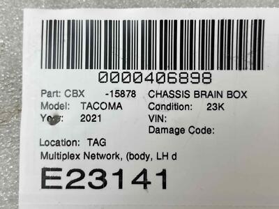 2020-2021 TOYOTA TACOMA Body Control Module P/N 8922104080