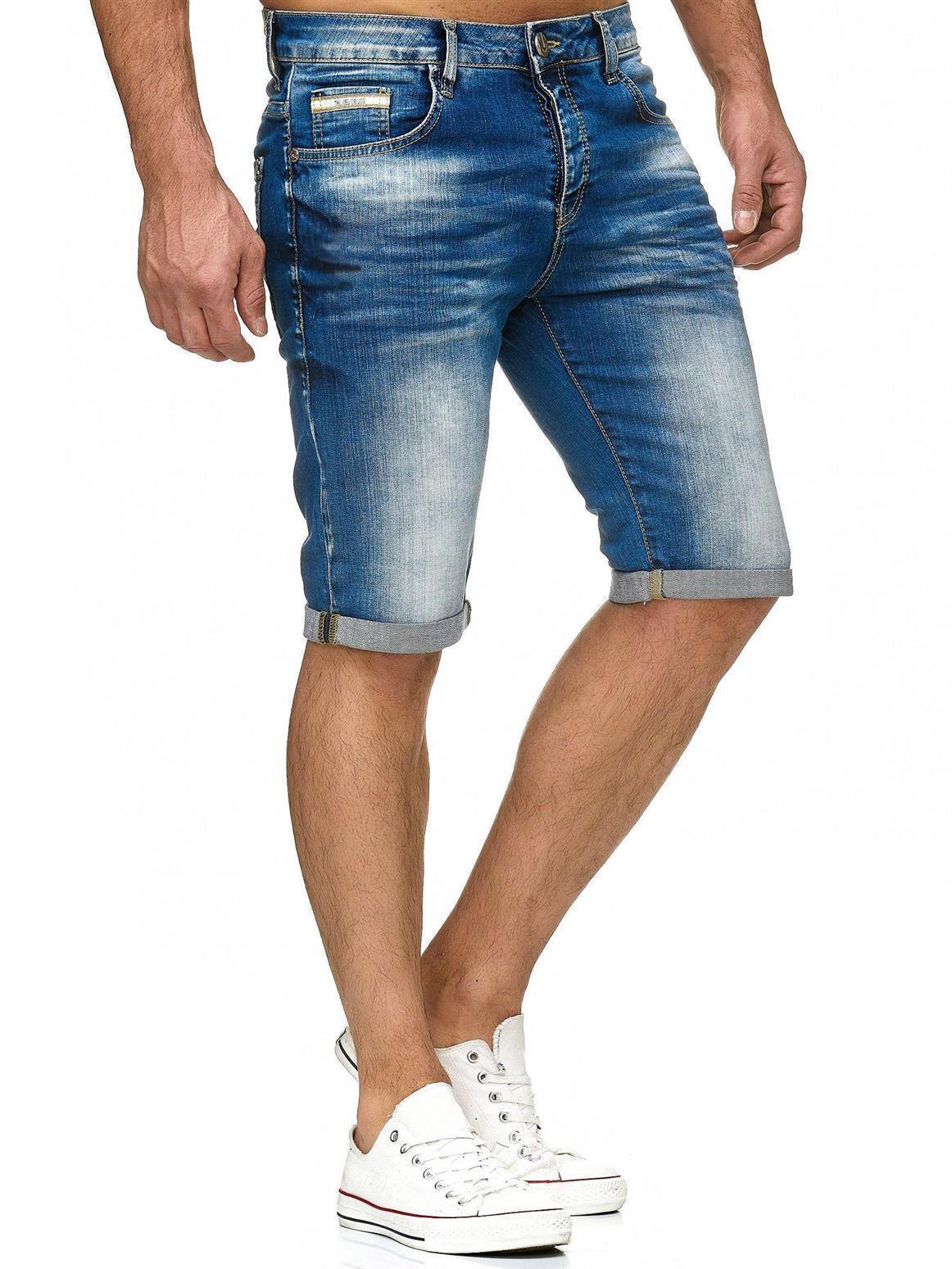 Redbridge Hombre Pantalón Corto Vaqueros Bermudas Verano Azul Dope