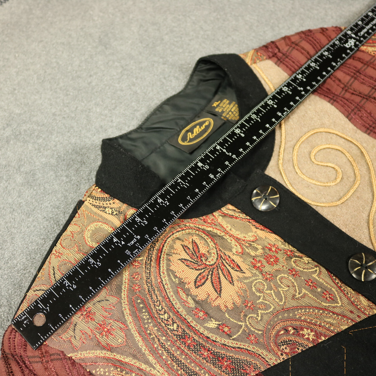 Allure Embroidered Patchwork Blazer Button Front … - image 15