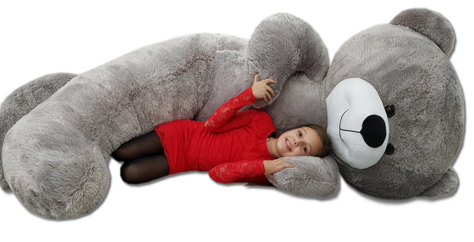 XXL Teddybär Plüsch Kuschel Teddy Bär Valentinstag Geschenk XL 220 GRAU - Bild 2 von 4