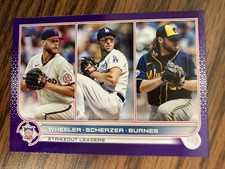 2022 Topps Meijers Exclusive Purple #127 NL Strikeout Leaders Scherzer NrMt