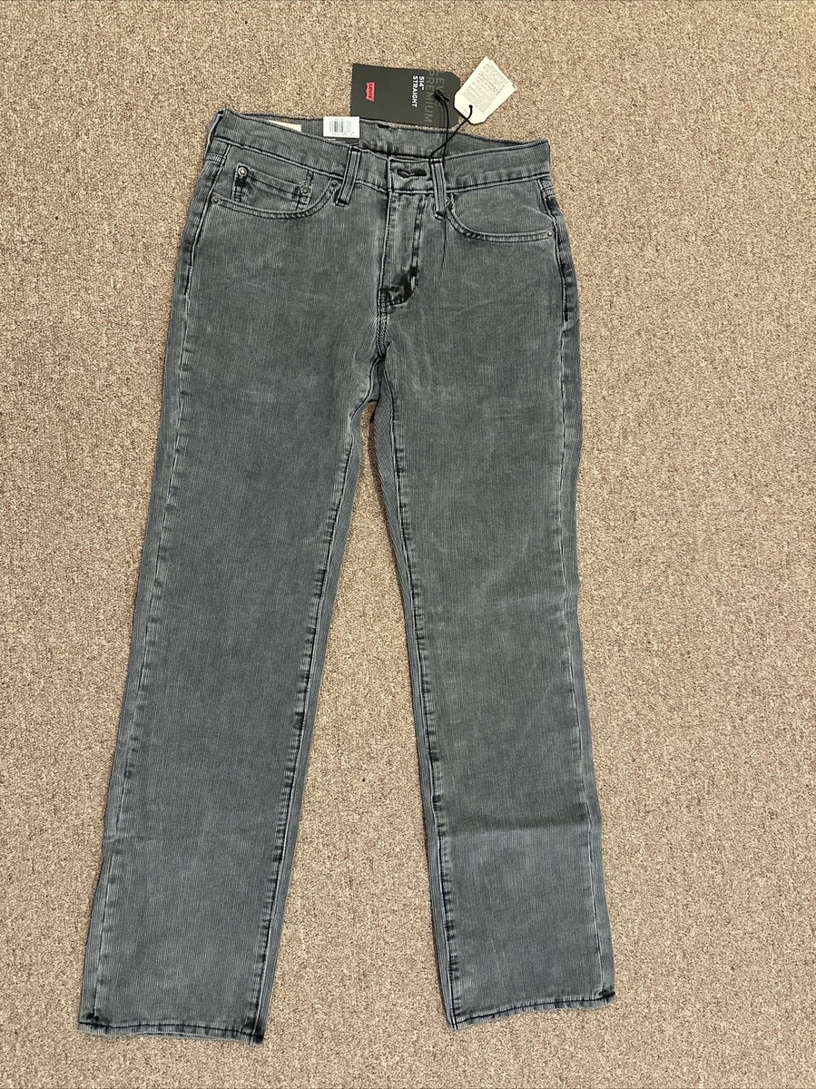 Levis 514 Corduroy Pants Mens 28x30 Gray Straight Fit Stretch New