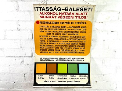 Vintage Retro ungarische industrielle Fabrik Sicherheitswarnplakat