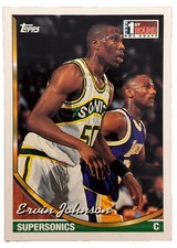 Excellent: Vintage 1993-94 topps Ervin Johnson Seattle Supersonics Rookie Card