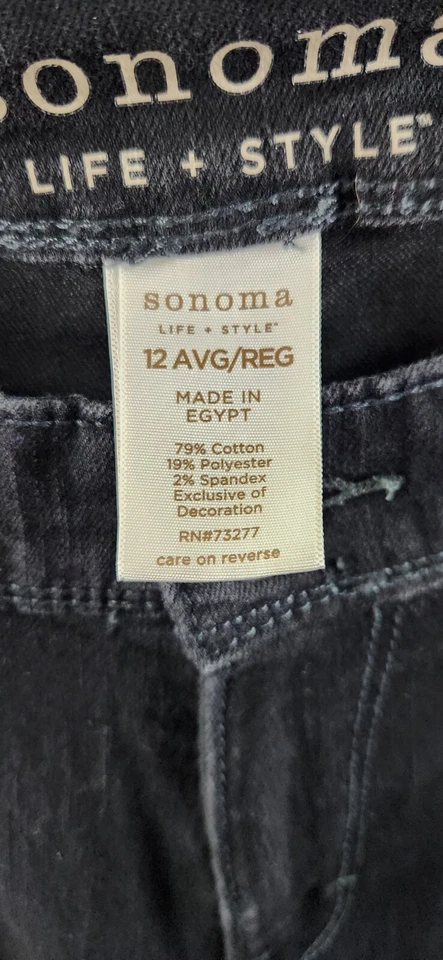 Pantalones de mezclilla elásticos modernos negros Sonoma Life + Style para mujer talla 12 Ave Foto 3 de 4