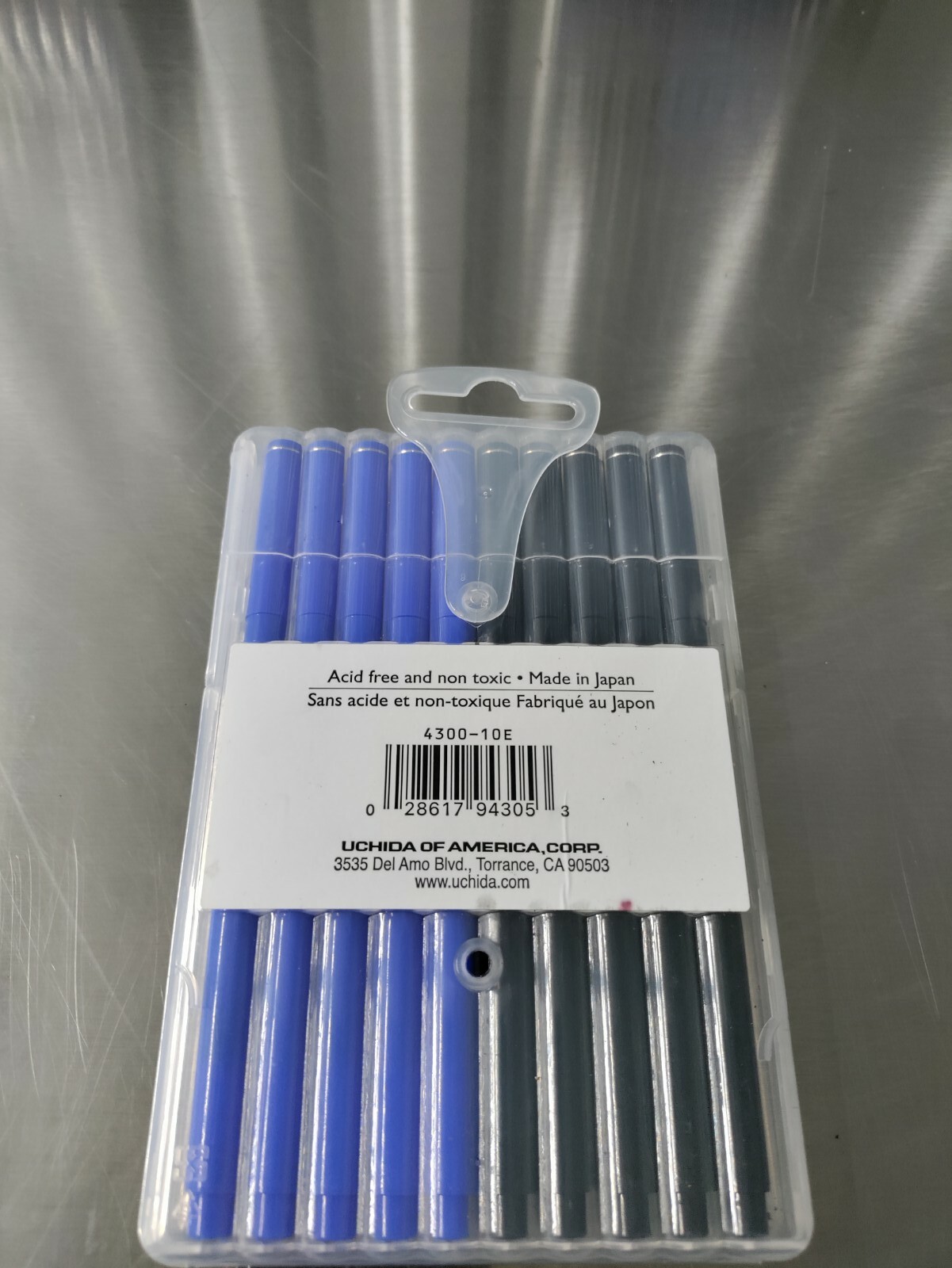 LePen Blue/Black Color Quick Dry Smear Resist 10 Piece 0.3mm Pen Se Marvy Uchida