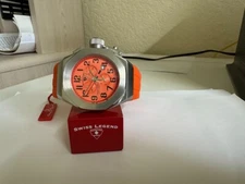 Men's Swiss Legend 10542-06-ORG Trimix Diver Chronograph Watch Orange 44mm