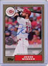 2022 Topps Series 1  Jesse Winker On-Card Auto 1987 Parallel Gold #’d/50 REDS