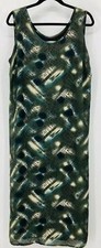 Dress U II Vintage Shift Dress 20 Sleeveless Midi Scoop Women Green Black B55