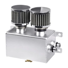 AN10 -10AN Oil Catch Can Reservoir Tank 2 Port Dual Breather Filter Baffled Kit