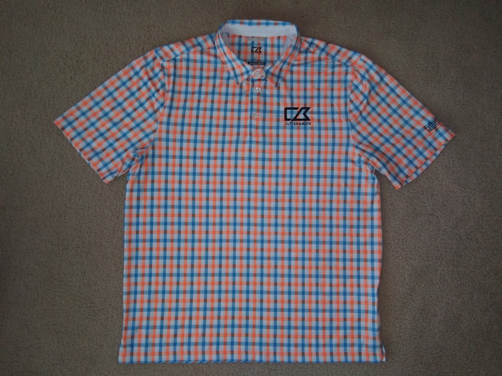 Cutter & Buck CB DryTec UPF 50+ Sun Protection - Men's Plaid Stylish Polo Shirt