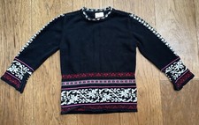 Hanna Andersson Girls 6/7 Holiday Fair Isle Snowflake Winter Sweater Sz 120