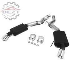 4"ROUND MUFFLER TIP AXLE BACK EXHAUST SYSTEM KITS FOR 15-17 FORD MUSTANG 5.0L GT