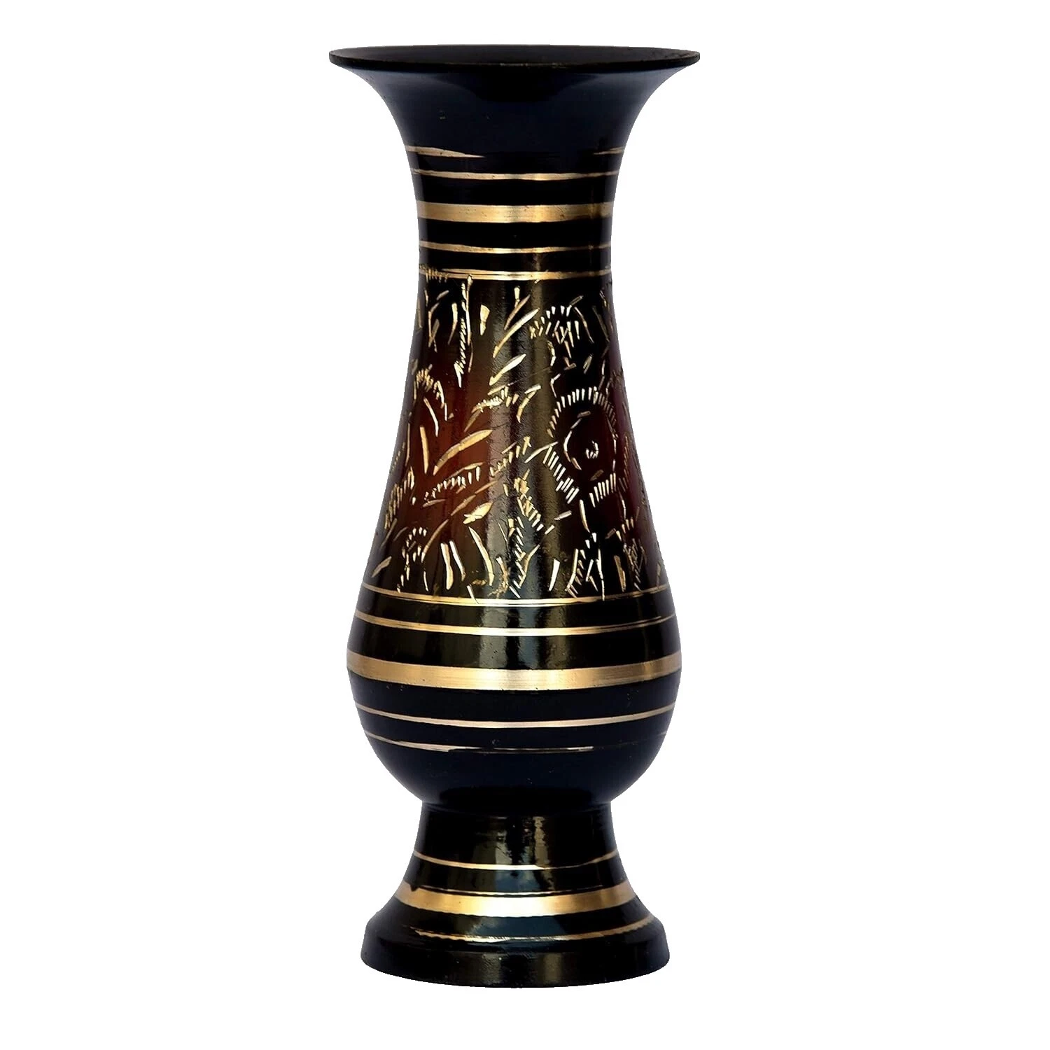 Brass Black Flower Vase Vases