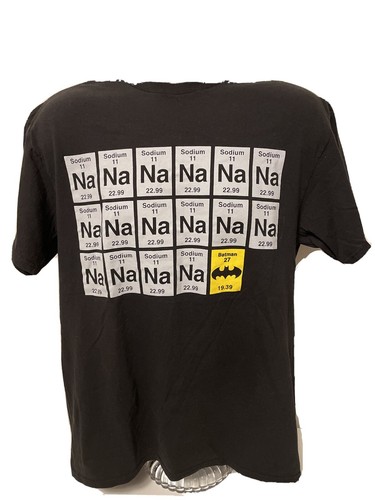 BATMAN NA PERIODIC TABLE Tshirt LARGE 