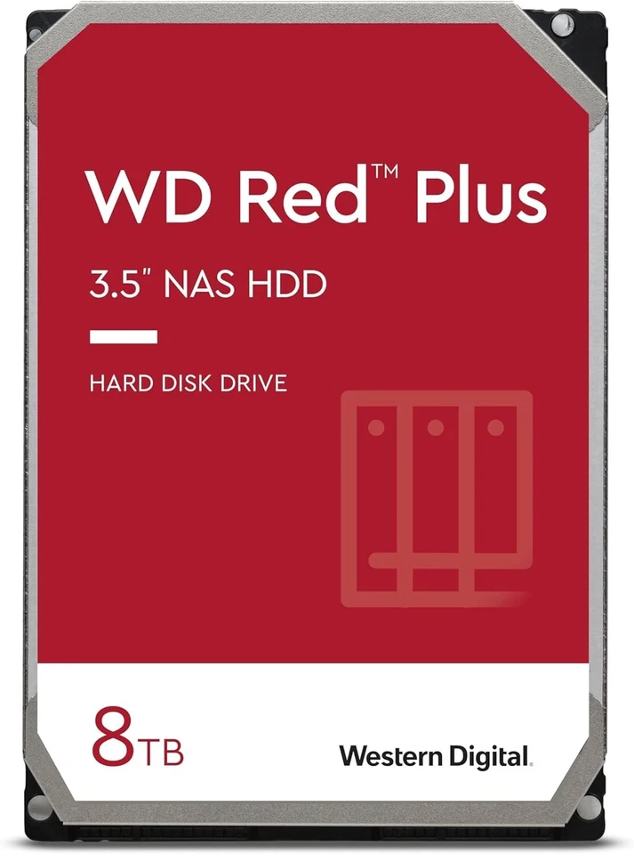 Western Digital WD Red Plus 8TB Hard Disk 3.5” NAS RAID SATA 5640 RPM WD80EFPX