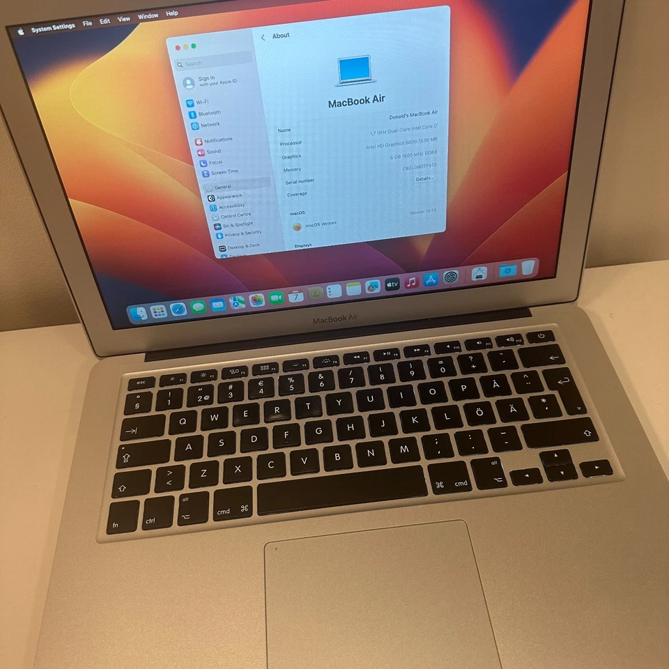 Macbook Air 13" 2017 /i7/8GB/256GB SSD/macOS Venura, Warranty - Bild 2 von 4