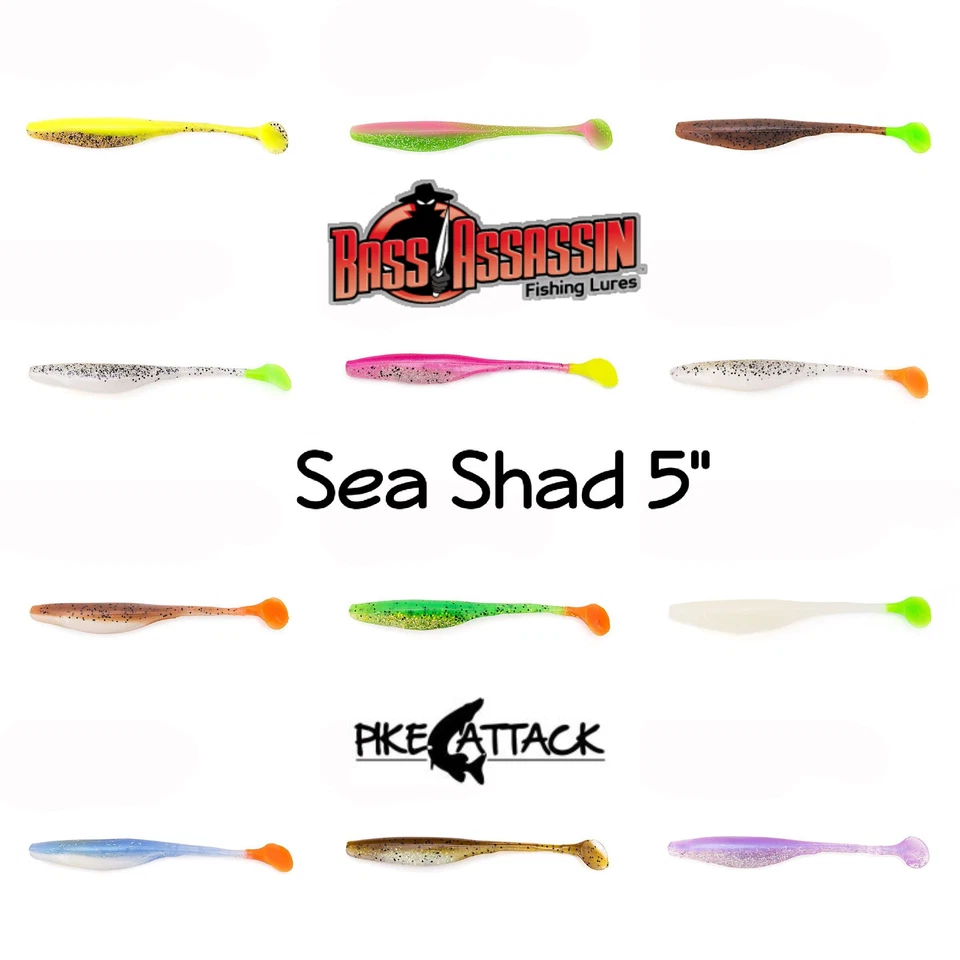Bass Assassin Sea Shad 5" Softbait/Gummiköder 13 cm / 8 Stück
