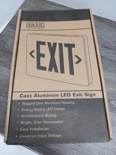 SEMPRA SESRBN Dual-Lite LED Exit Sign Brushed Aluminum Red Letters 120V/ 227V - Picture 2 of 7