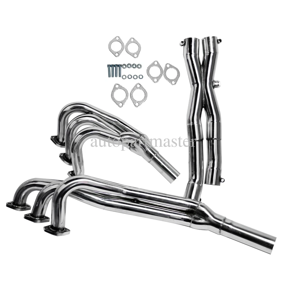 Cabezales colectores de acero inoxidable para BMW E30 1986-1991 2,5 L 2,7 L L6 Foto 3 de 4
