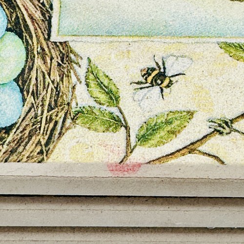Nature Garden Peacock Jardin Cork Back Ceramic Tile Drink Coasters 3.5” Set Of 4 - Picture 10 of 10