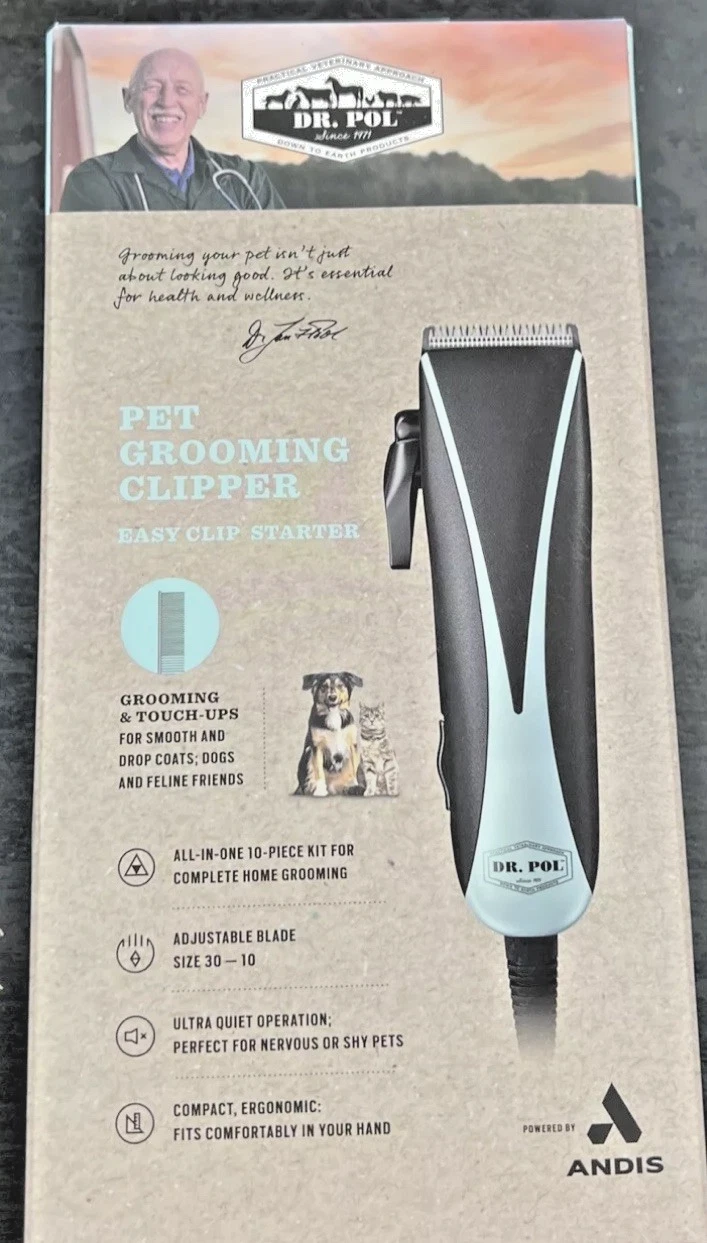 DR. POL™ EASY CLIP® STARTER KIT - PET GROOMING CLIPPERS ANDIS Model: PM-10