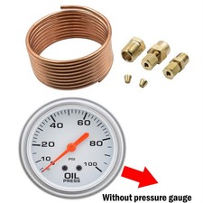 Mechanical Oil Pressure Gauge 72 Inch Copper Line Tubing Install Kit Set