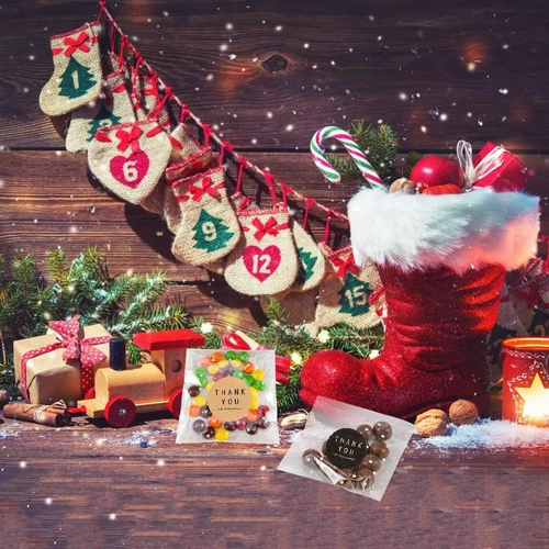 400 Stück Weiß Gepunktet Leckerlibeutel Set Selbstklebend Süßigkeiten Keksbeutel Set - Bild 5 von 5