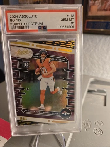 🔥 Bo Nix (RC)- 2025 Panini Absolute 'Purple Spectrum' #4/5 #Broncos #PSA10 🔥