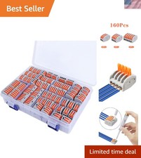 160 PCS Lever Wire Electrical Connectors Nuts Assortment Kit with 28-12 AWG, ...