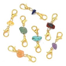 28pcs Gemstone Connector Links Lobster Clasp Extender Charm for Jewelry Making