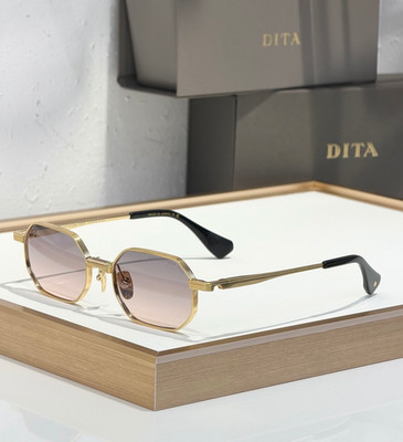 DITA POETICON TWO DTS179 Gold Titanium Geometric Sunglasses 53-20-135 Japan