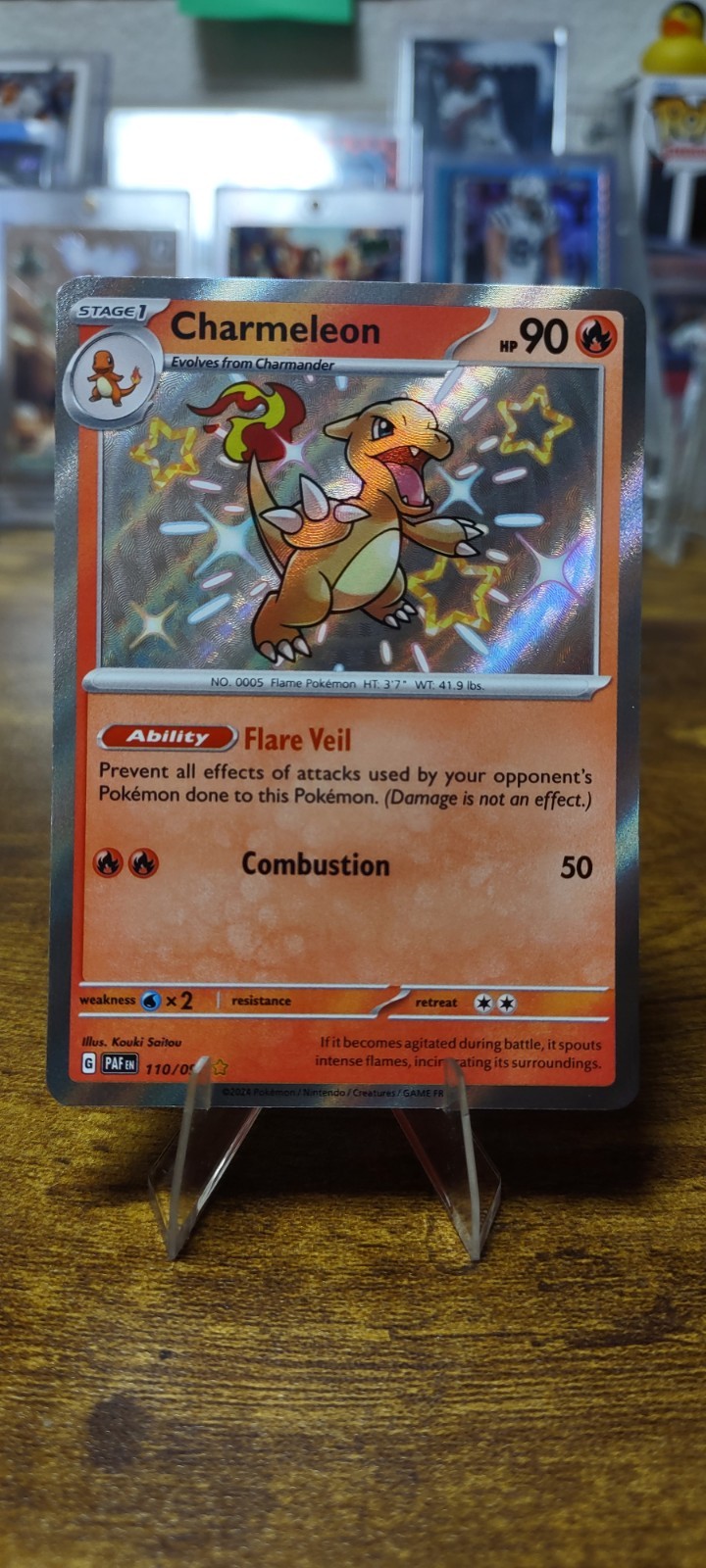 Charmeleon 110/091 Shiny Rare Paldean Fates Pokemon Near Mint